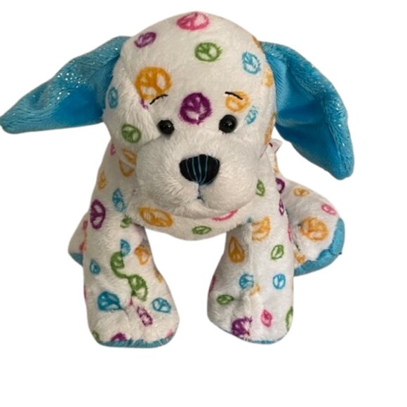 Webkinz Peace Puppy Blue Ears Tail Paw Pads HM440 NO CODE PLUSH ONLY - Picture 1 of 4